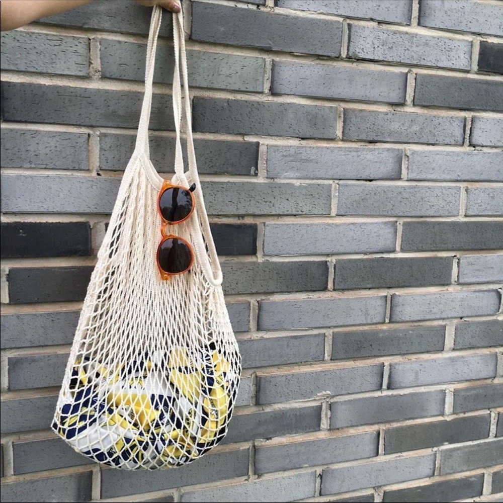 NEW NET BAG IN IVORY MESH BAG - Picture 3 of 8